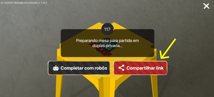 Exemplo de como criar uma mesa de truco privada para jogar com seus amigos