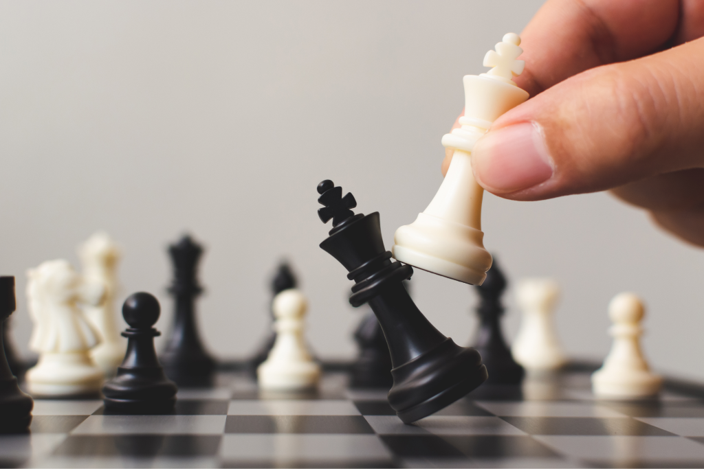 Movimento agressivo de jogo de xadrez
